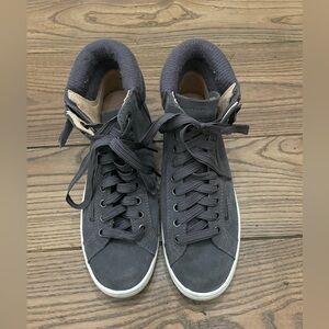 UGG Gray Suede, Zipper & Lace Up Hightop Sneakers